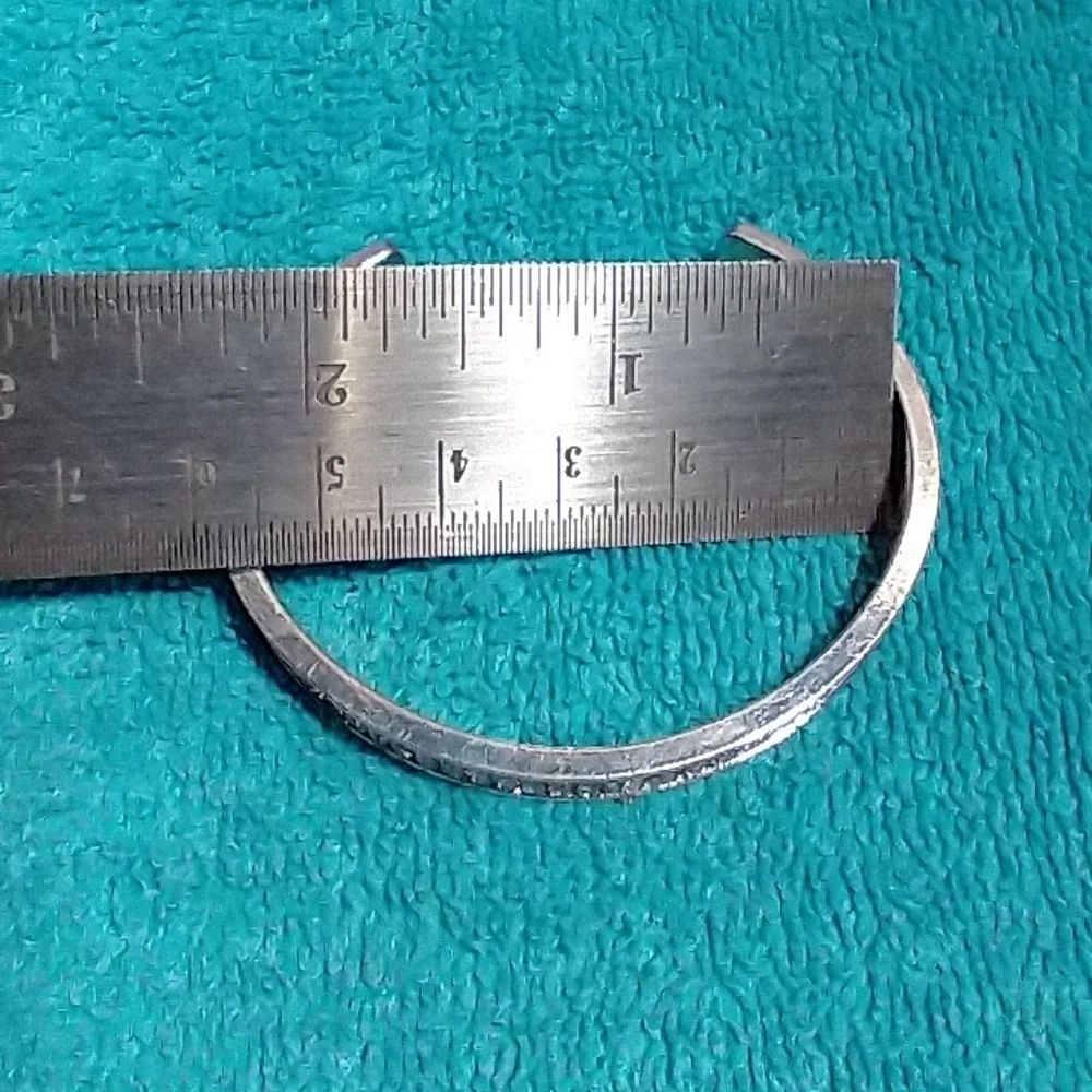 Elegant Silvertone Crystal Cuff Bracelet Vintage